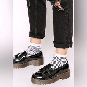 Silver Striped ankle socks